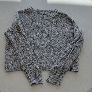 Roots Women's Heather Gray Cable Knit Sweater